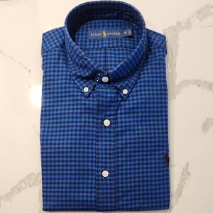 Ralph Lauren Men's Black and Blue Plaid Shirt